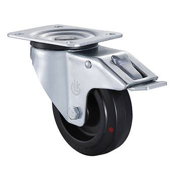 Swivel Castor with Total lock 100mm Load 80kg High Temperature Rubber wheels