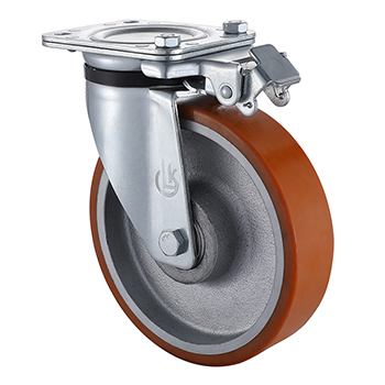 Swivel Heavy duty Casters with Directional Locking 160mm Load 800kg Casting Polyurethane Wheel