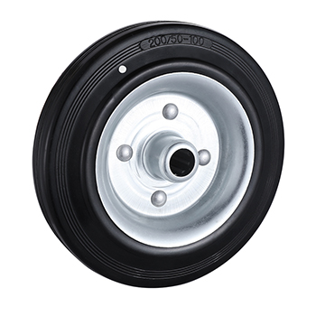 Oil Resistance Black Solid Rubber Wheel 180mm Load 180kg