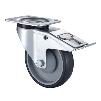Swivel Castors with Total Lock 100mm Load 100kg Thermoplastic Rubber wheels