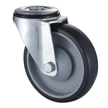 Swivel Castors with Blot Hole 125mm Load 150kg Thermoplastic Rubber wheels