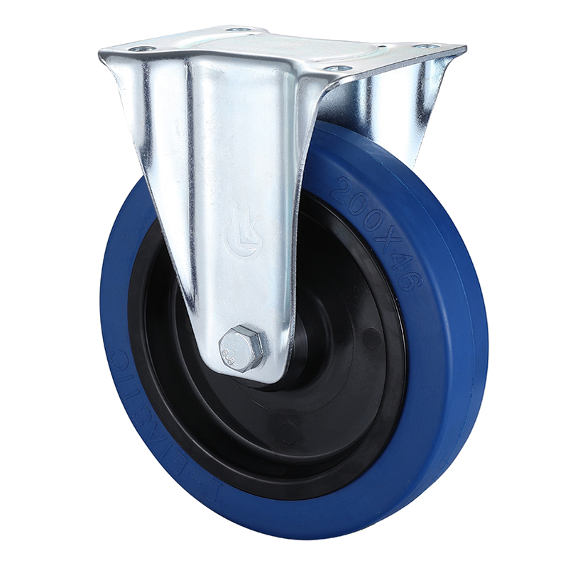 Fixed Castor 200mm Load 350kg LK-Elastic rubber wheels