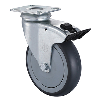 Swivel Castor with Total Lock 125mm Load 100kg Thermoplastic Rubber wheels