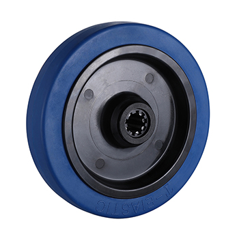 L&k Supplier 100mm Blue Elastic Rubber Wheels Load 160kg
