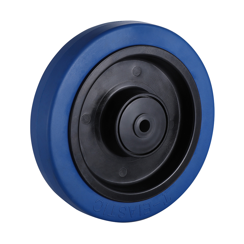 L&k Supplier 125mm Blue Elastic Rubber Wheels Load 250kg