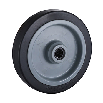 L&k 160mm Black Elastic Rubber Wheels Load 300kg for Trolleys