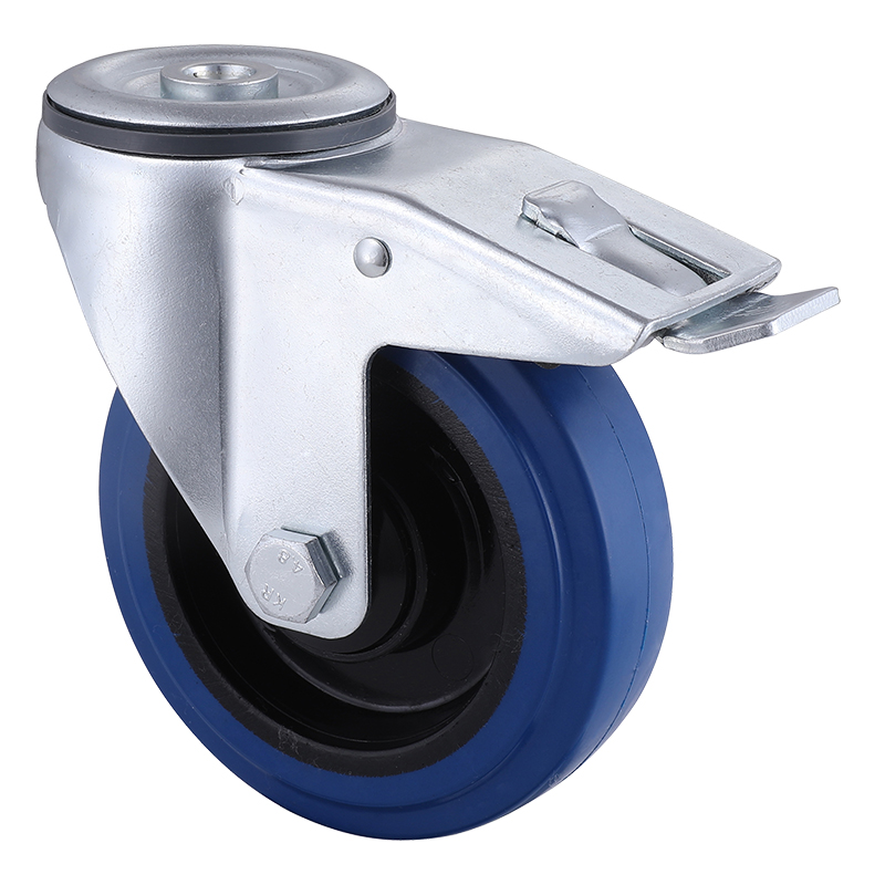 Elastic Rubber Bolt Hole Castors with Total Brake for Flight Case