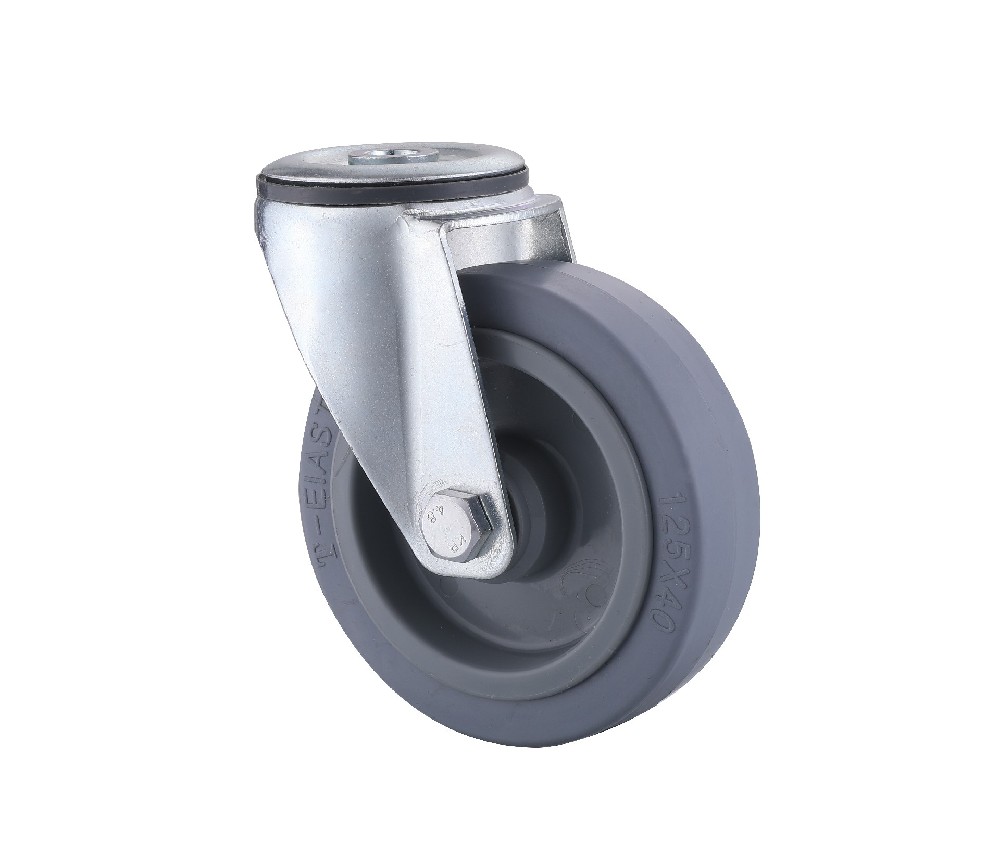 German Wholesaler Industrial Bolt Hole Grey Elastic Rubber Castors