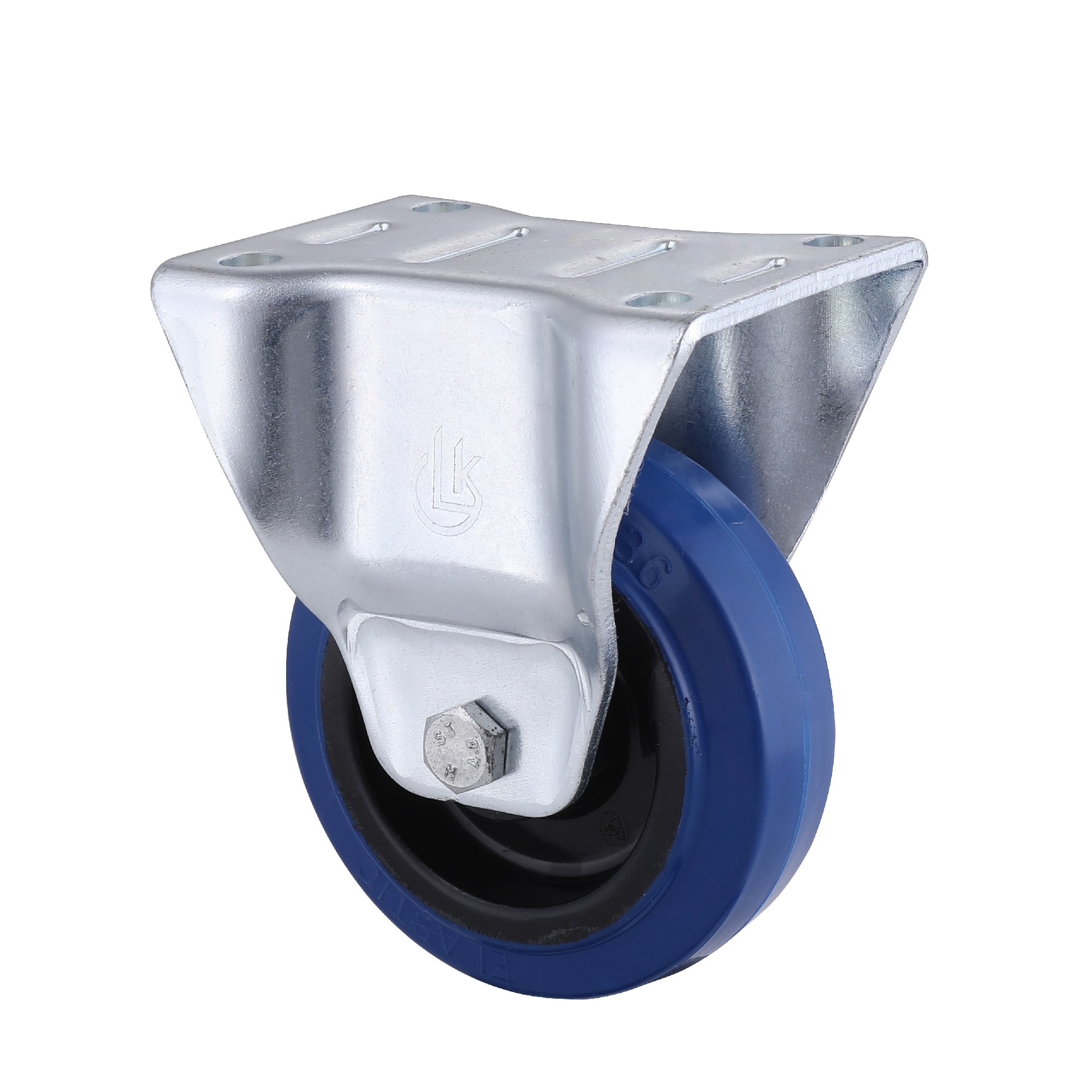 High Quality Industrial Blue Elastic Rubber Fixed Castors for Trolley