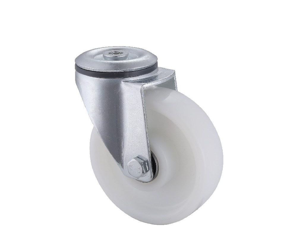 Bolt Hole White Polyamide Castor Wheels Load Capacity 350kg Diameter 100 & 125mm in Stock