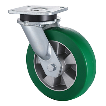Heavy Load Green Elastic Polyurethane 360 Degreen Rotation Castors Max Load 640kg Fast Delivery