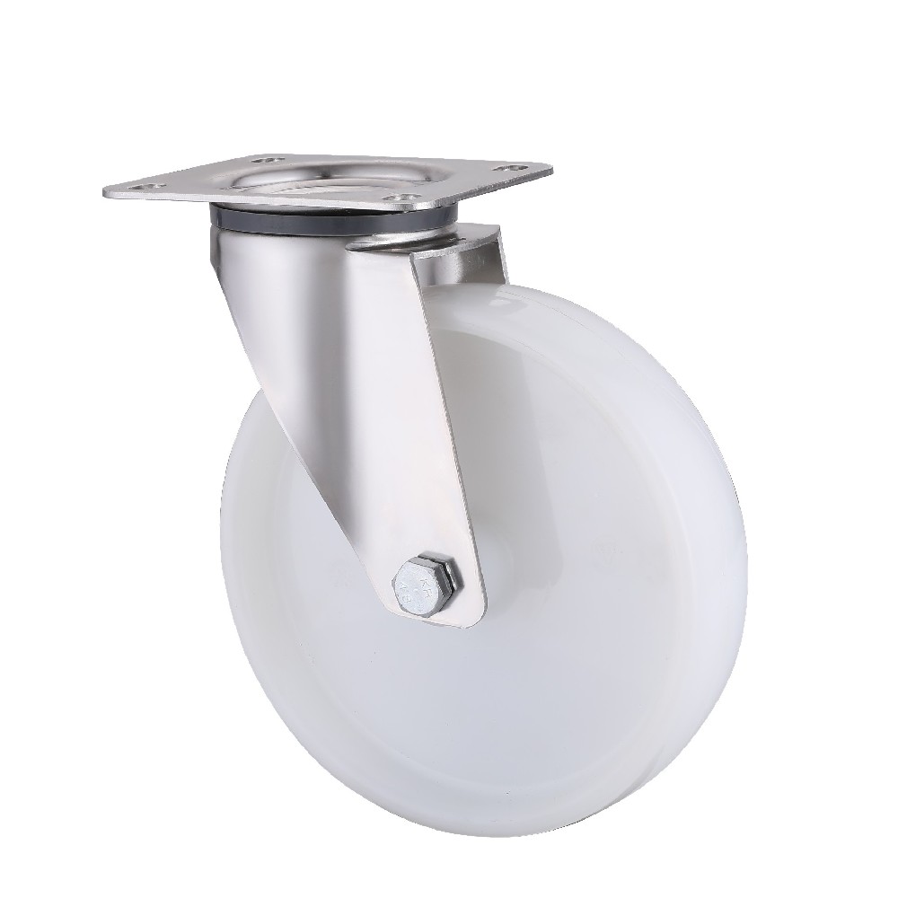 Stainless Steel 360°C Swivel White Polyamide Castors Diameter 80 to 200mm Fast Delivery