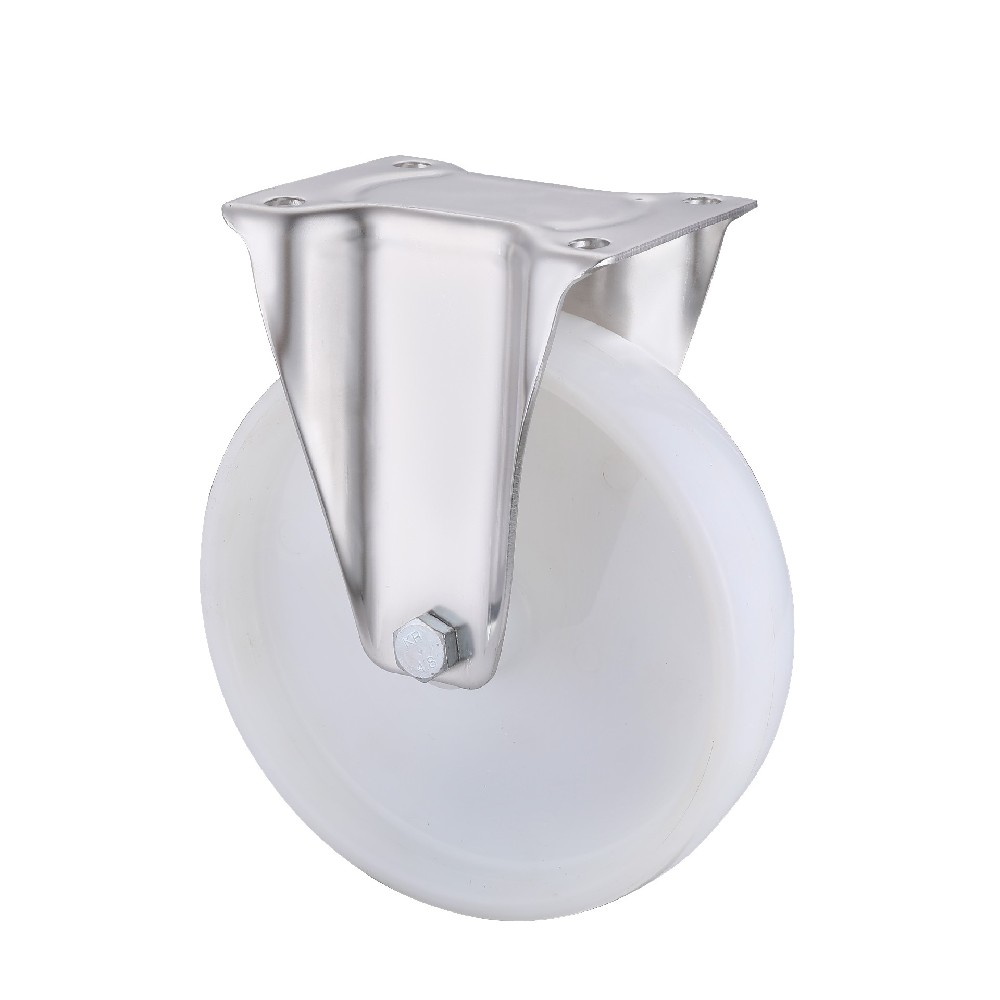Stainless Steel White Nylon Rigid Castors Load 150 to 300kg ( Fast Delivery & in Stock )