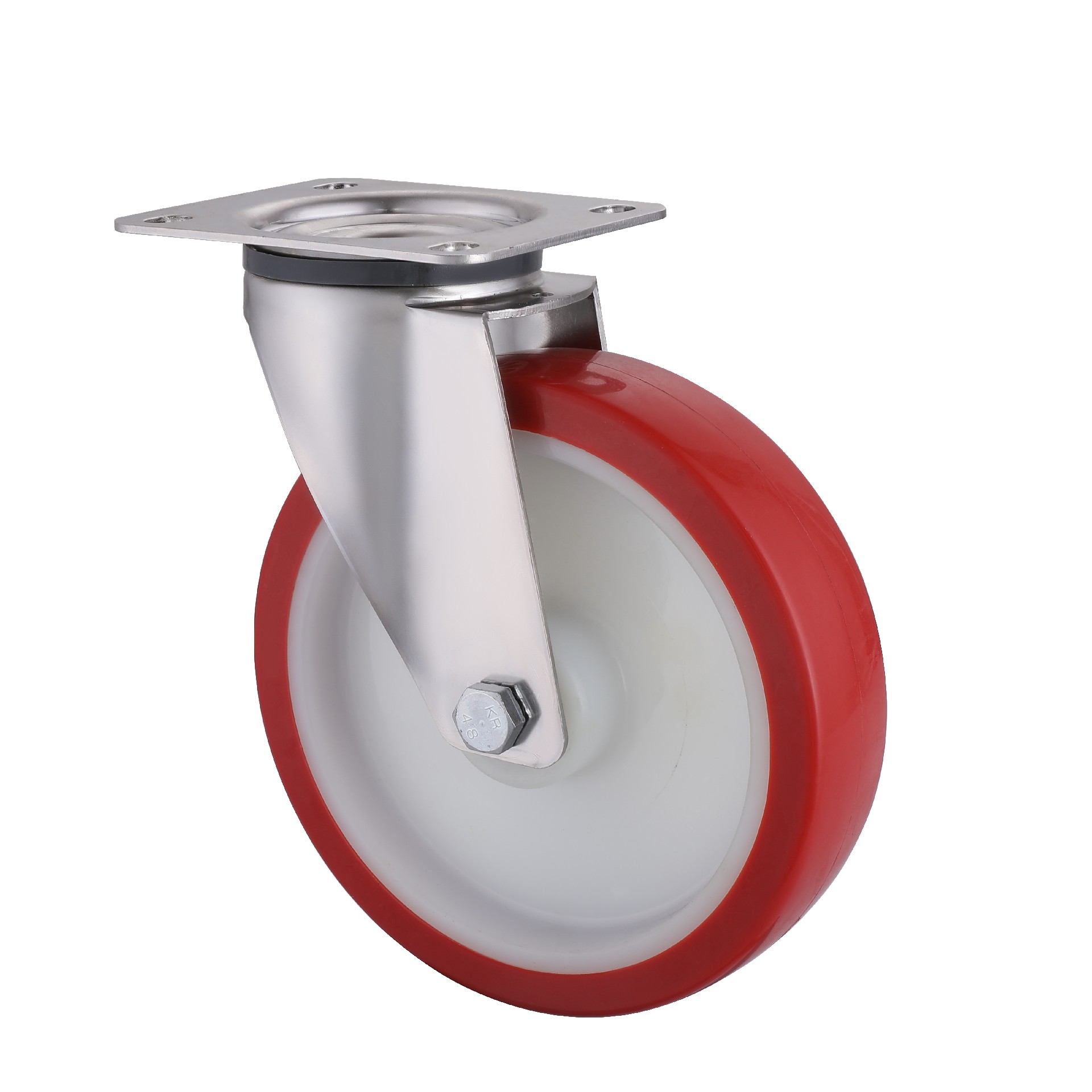 stainless steel red thermoplastic polyurethane 360°c swivel castor wheels diameter 80mm to 200mm load capacity 120kg to 300kg in stock for  custom trolley