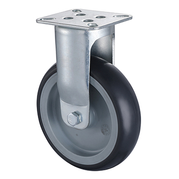 institutional fixed grey thermoplastic rubber castors diameter 75mm 100mm125mm load capacity 75kg 100kg for indoor trolley bulk discount pricing L&K supplier